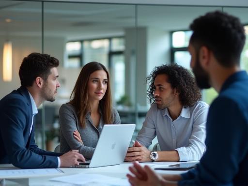 Image symbolisant la collaboration et le conseil stratégique au sein d'une équipe.